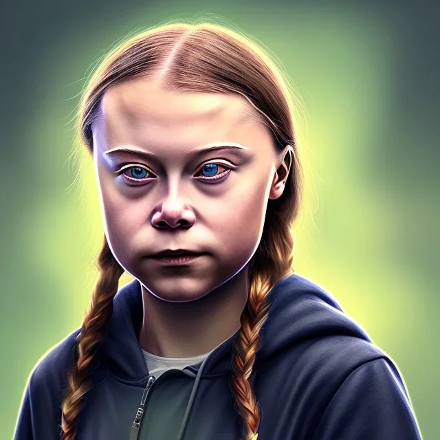 portrait of Greta Thunberg homeless