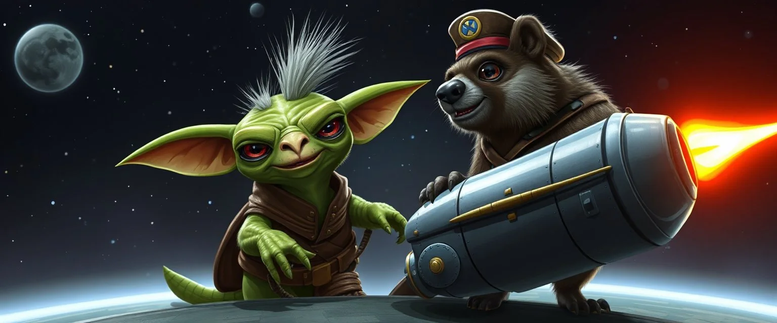 gremlin dog bison badger star ship captain