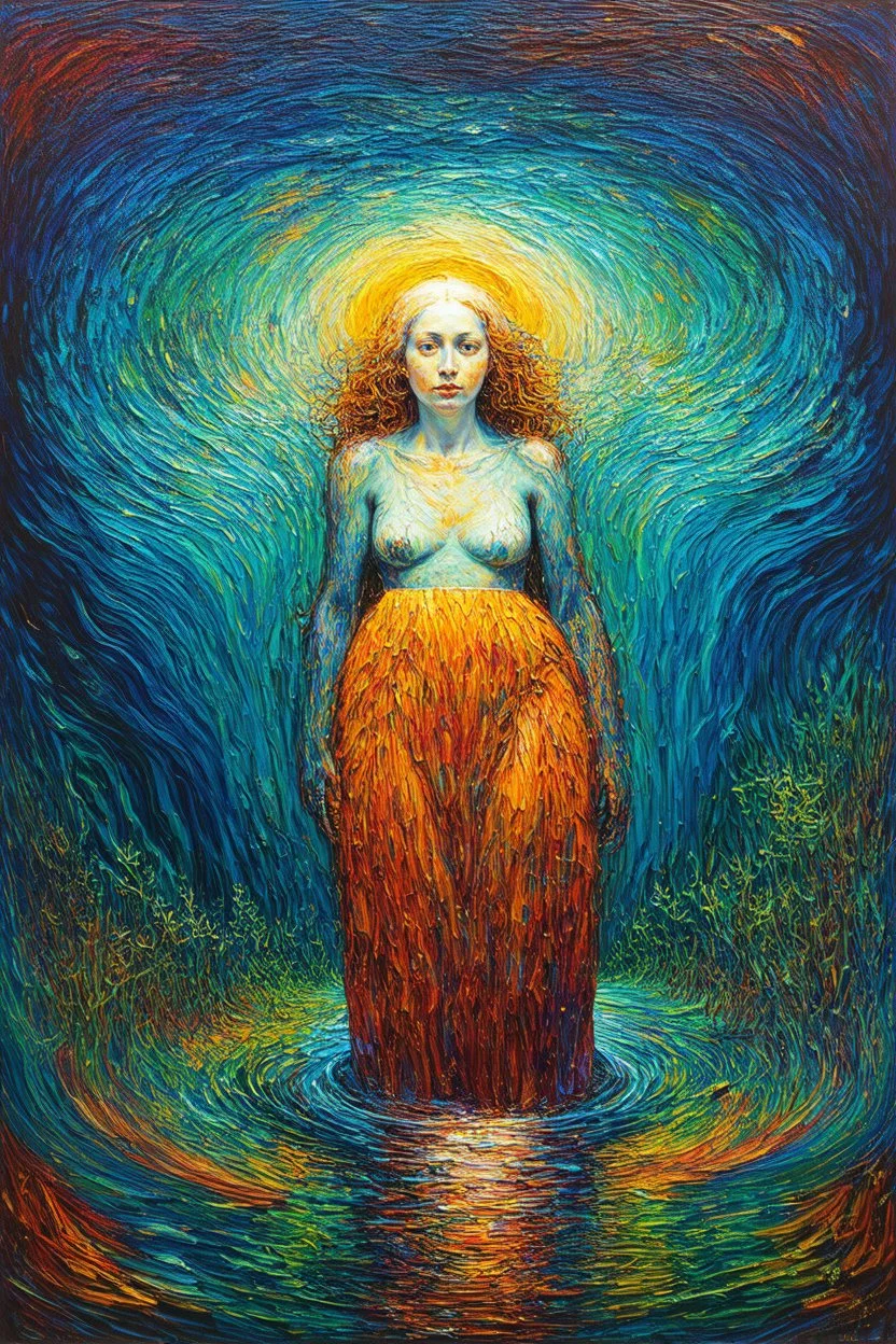 The abyss is where understanding meets unraveling; Post Impressionism; surreal art