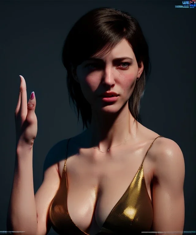 Ultra Realistic image portrait, medium shot view, woman making the fuck you finger gesture, highly detailed, unreal engine 5, RTX, ultra detail, volumetric lighting, finely drawn, high definition, high resolution.