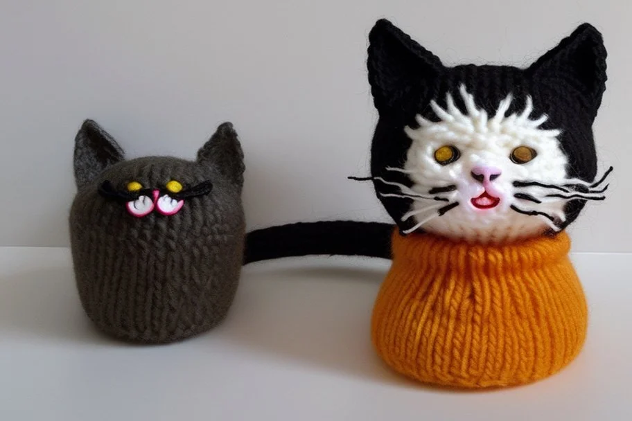 Knitted the scream cat Edvard Munch the scream