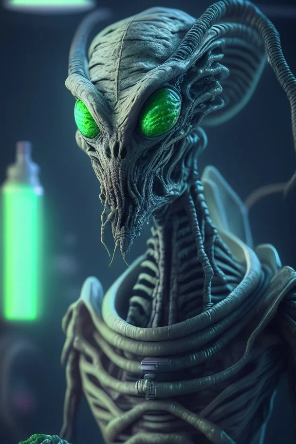 Alien doctor, HD, octane render, 8k resolution