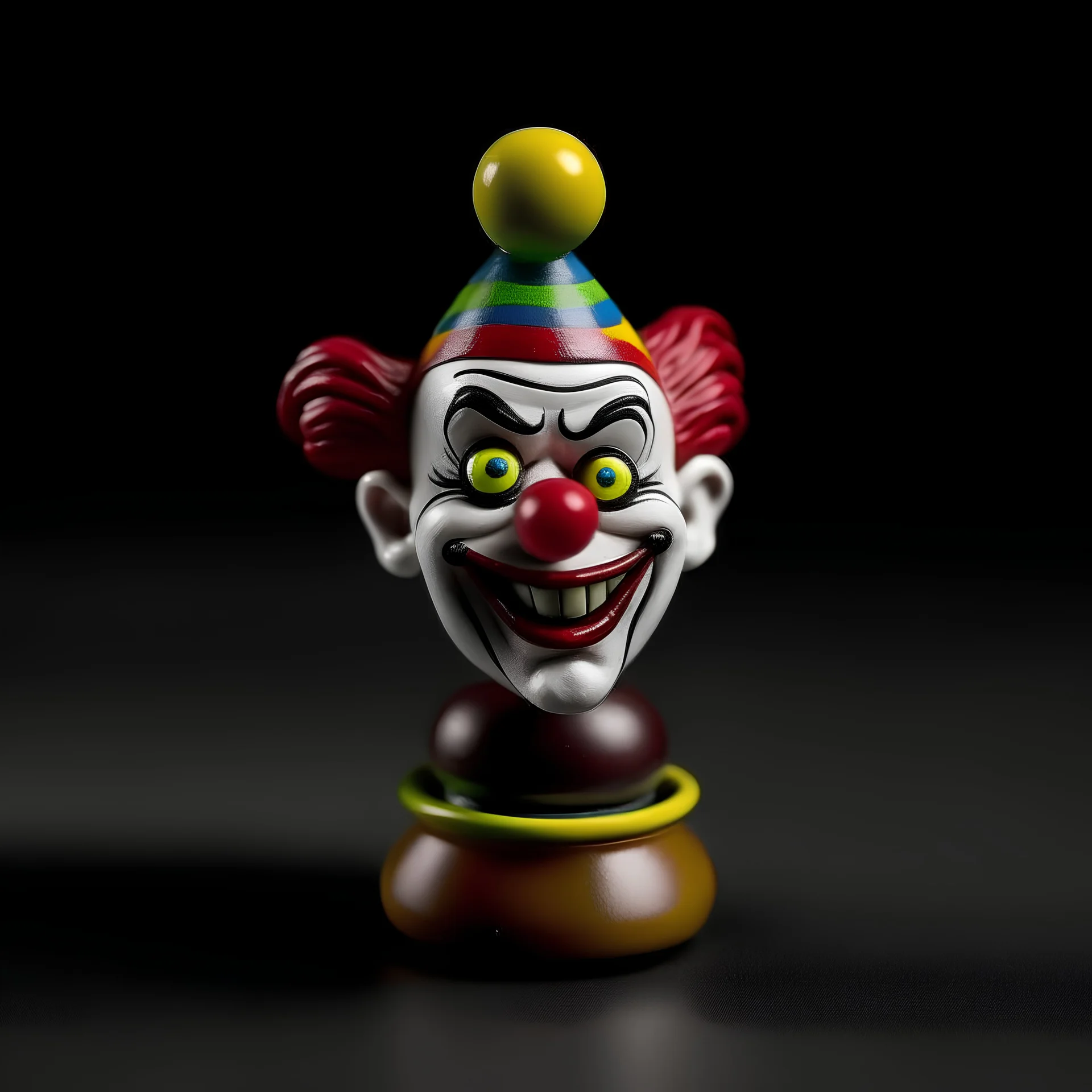 scarry Clown spinning spin top realistic