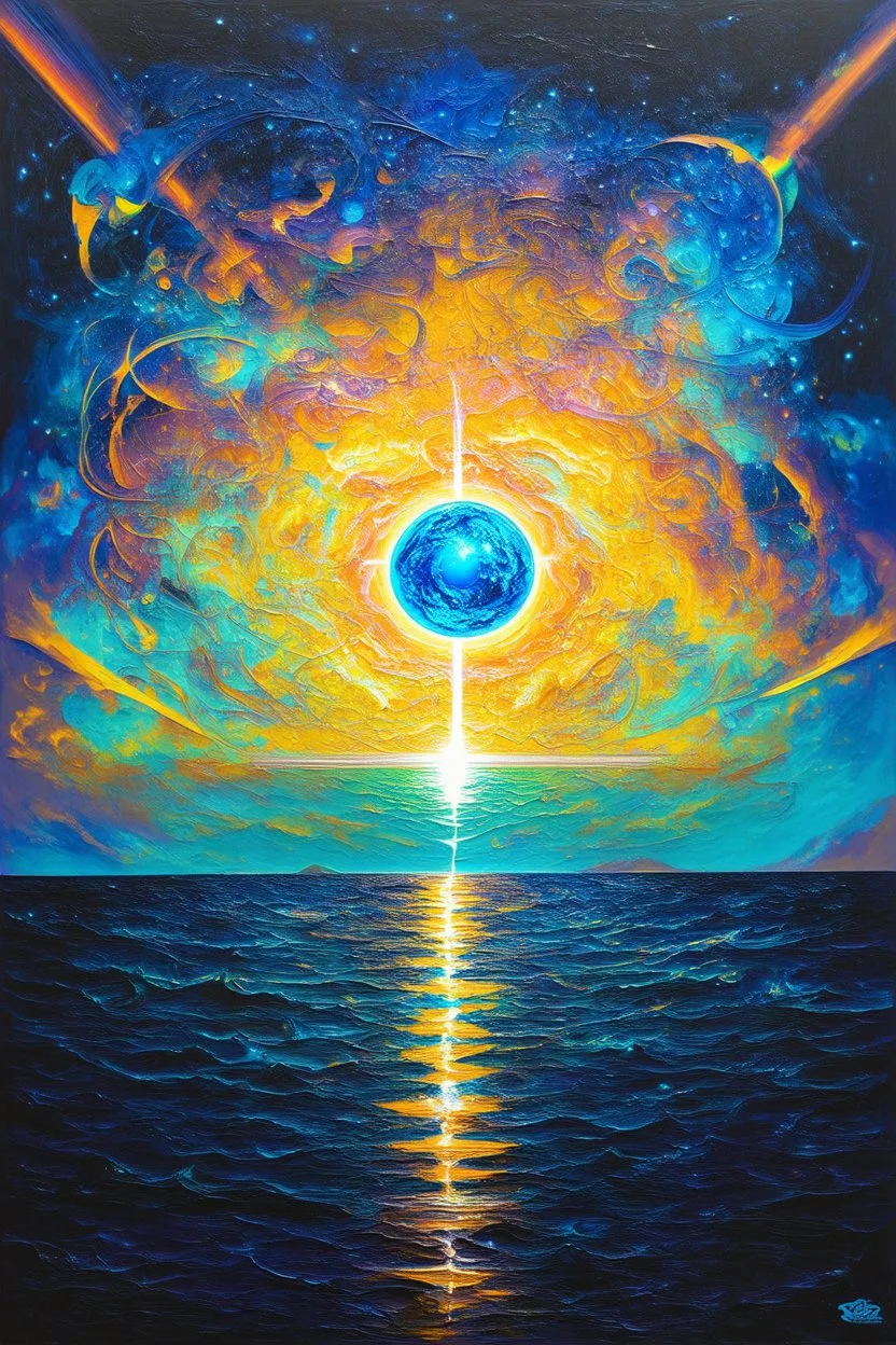 Event Horizon; pale neon neo-surrealistic painting