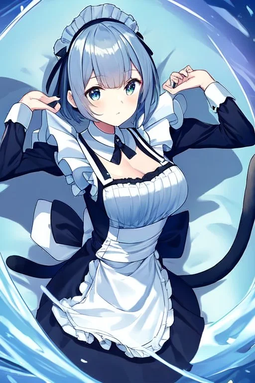 Cat Girl Maid, in the style of anime