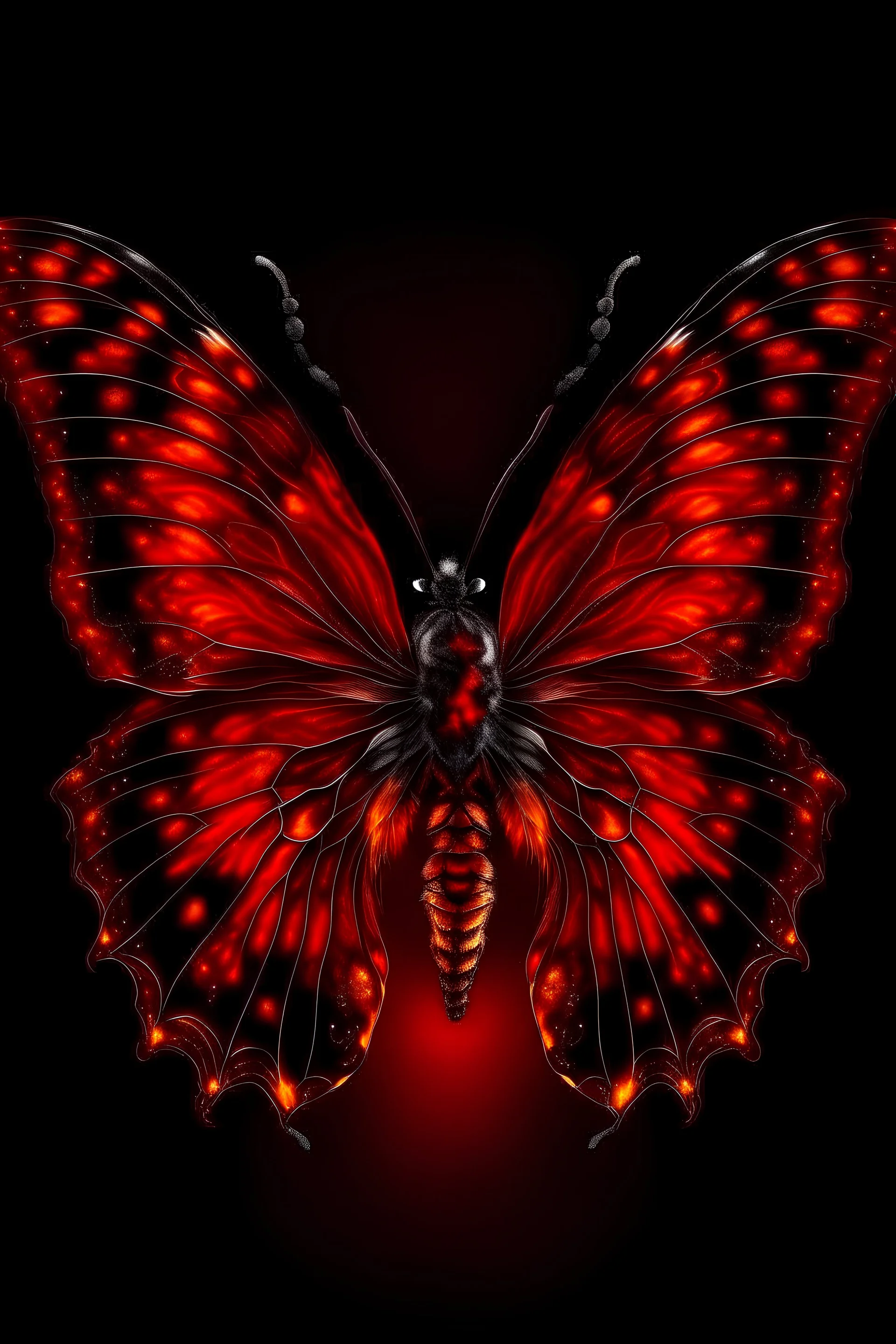 red flaming butterfly