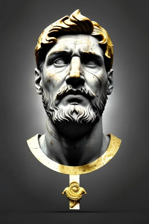 Ultra Realistic image, Roman sculpture, white marble material, Lionel Messi, gold Laurel leaves wreath, renaissance ornaments, one gold star in heart, sun ornament, marble and background, chisel style, waist up portrait, emperor style, epic, celestial, cinematic lighting, God light, god rays, 4k resolution, smooth details, ornate details, soft lighting, unreal engine 5, art station, substance 3d.