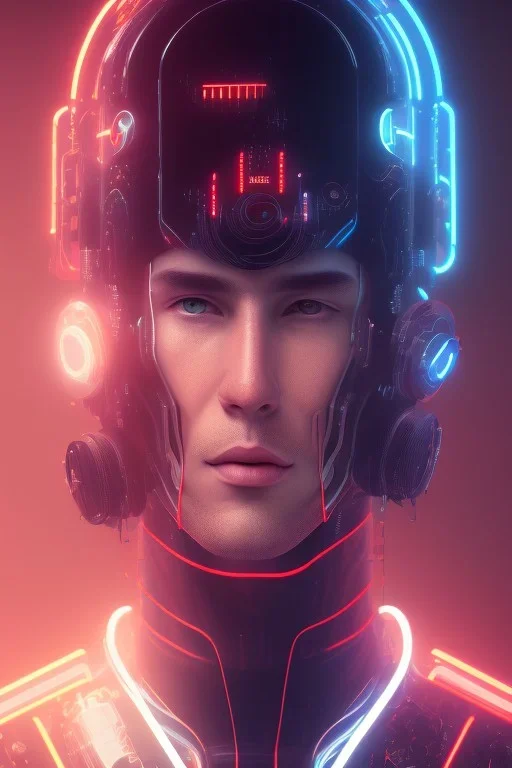 cyberpunk, head, men, portrai, tron