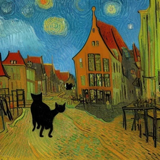 the cat travels in the Nederlanden by van Gogh