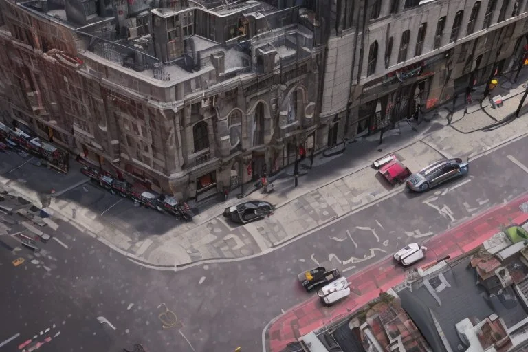 A Tesla 'Model Y' is racing at top speed, near the 'Central Synagogue' in New York City. (CINEMATIC, WIDE ANGLE LENS, PHOTO REAL)