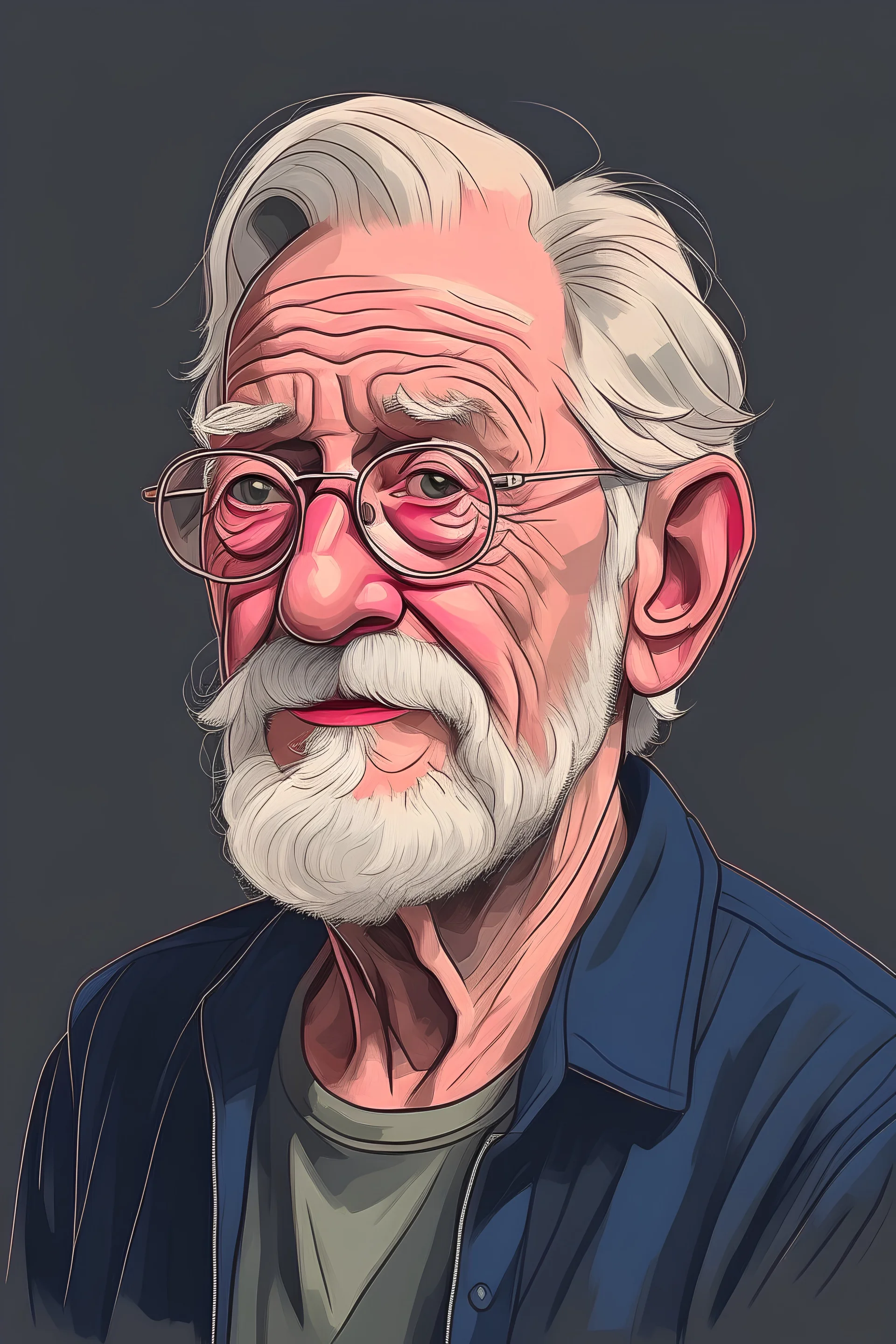 Portrait of an old person in a modern style