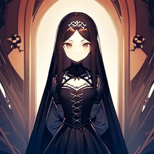 portrait anime vampire, long hair, Gothic, skulls, hyper detailed, intricately detailed, looking at viewer, arms behind back pose, gothic, skulls, ambiguous lines image, flat dimensional style, flat lines, rough drawing --ar 2:3
