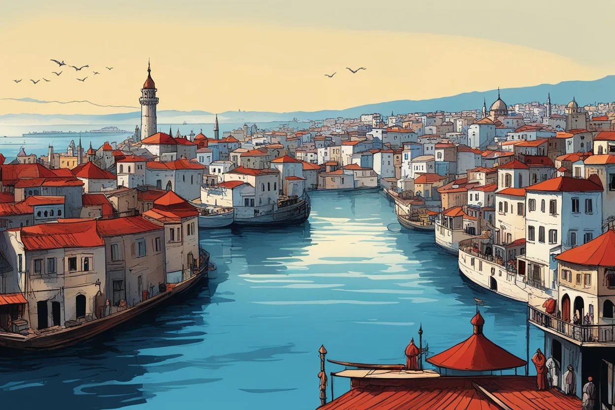 [illustration by H P Lovercraft] In a warped reflection of our world, Istanbul breathes with an unsettling pulse, where the ordinary mingles uneasily with the fantastical. Shadows stretch across the markets, where whispers of ancient secrets blend with the scents of spices and decay. The Bosphorus Strait, a glistening divide, holds dark waters that conceal forgotten truths and unspoken horrors.