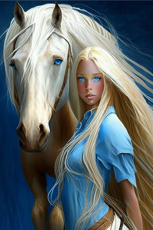 a horse girl, long wavy hair, {{extra large breasts}