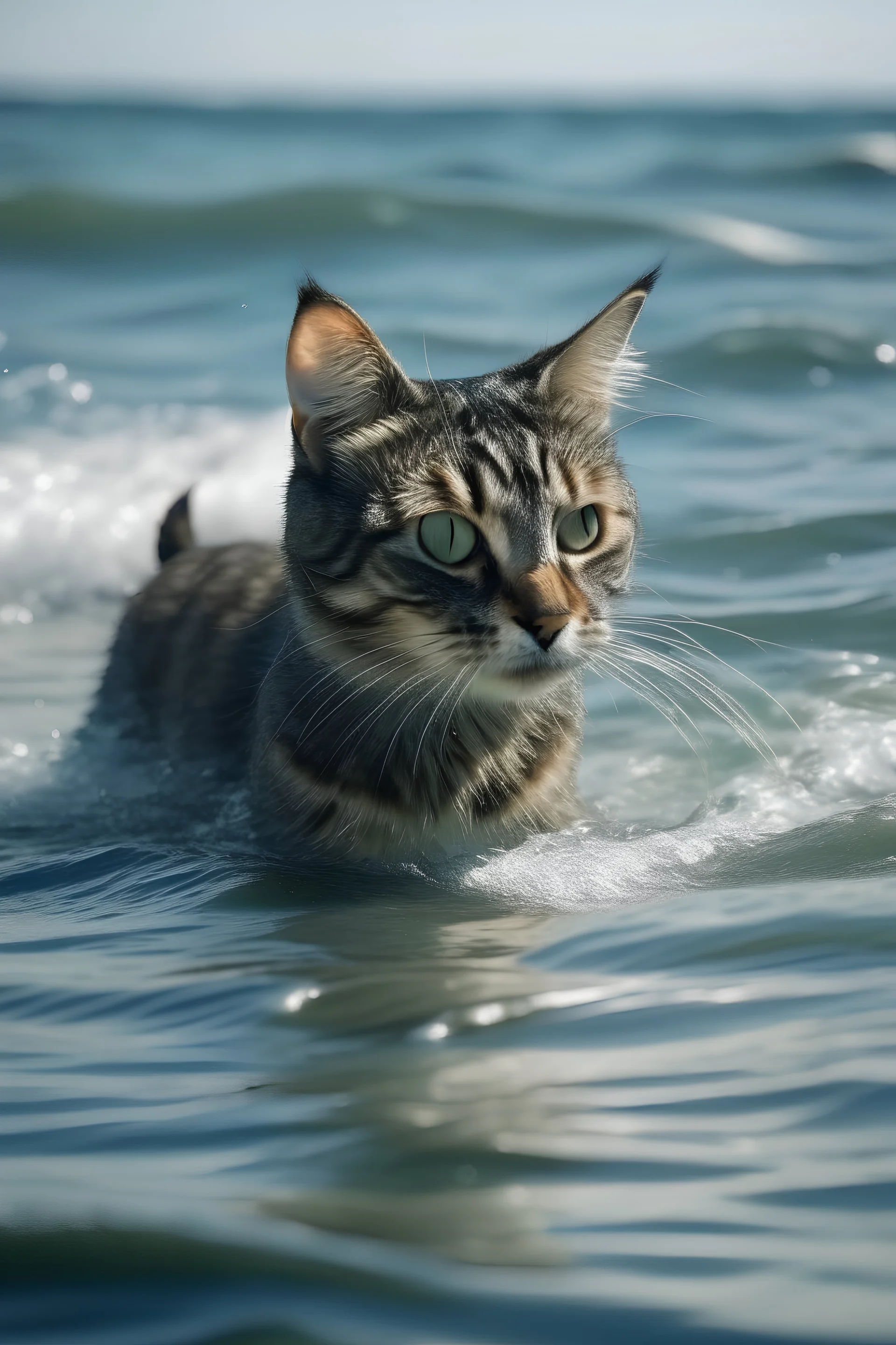 cat in sea