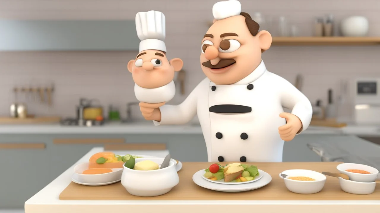 3d illustration of a chef