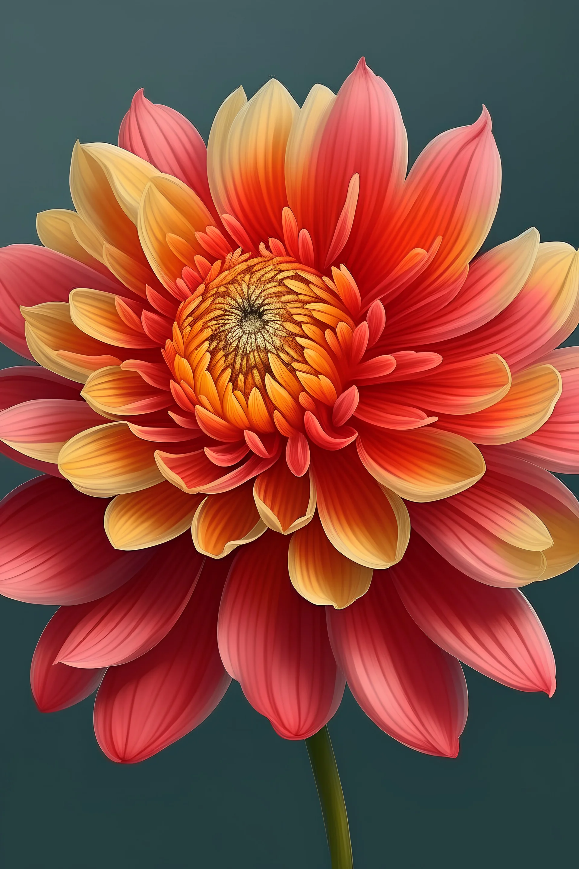 Draw a flower with realistic and beautiful details. The flower should be the main focus of the image and should be depicted with precision to highlight its natural beauty. The petals should have soft and delicate textures, with colors that reflect the vibrancy and elegance of nature. Ensure that the center of the flower, such as the pistil and stamens, is clearly defined and adds a touch of realism to the image. The flower should convey a sense of freshness and vitality, capturing the viewer's a