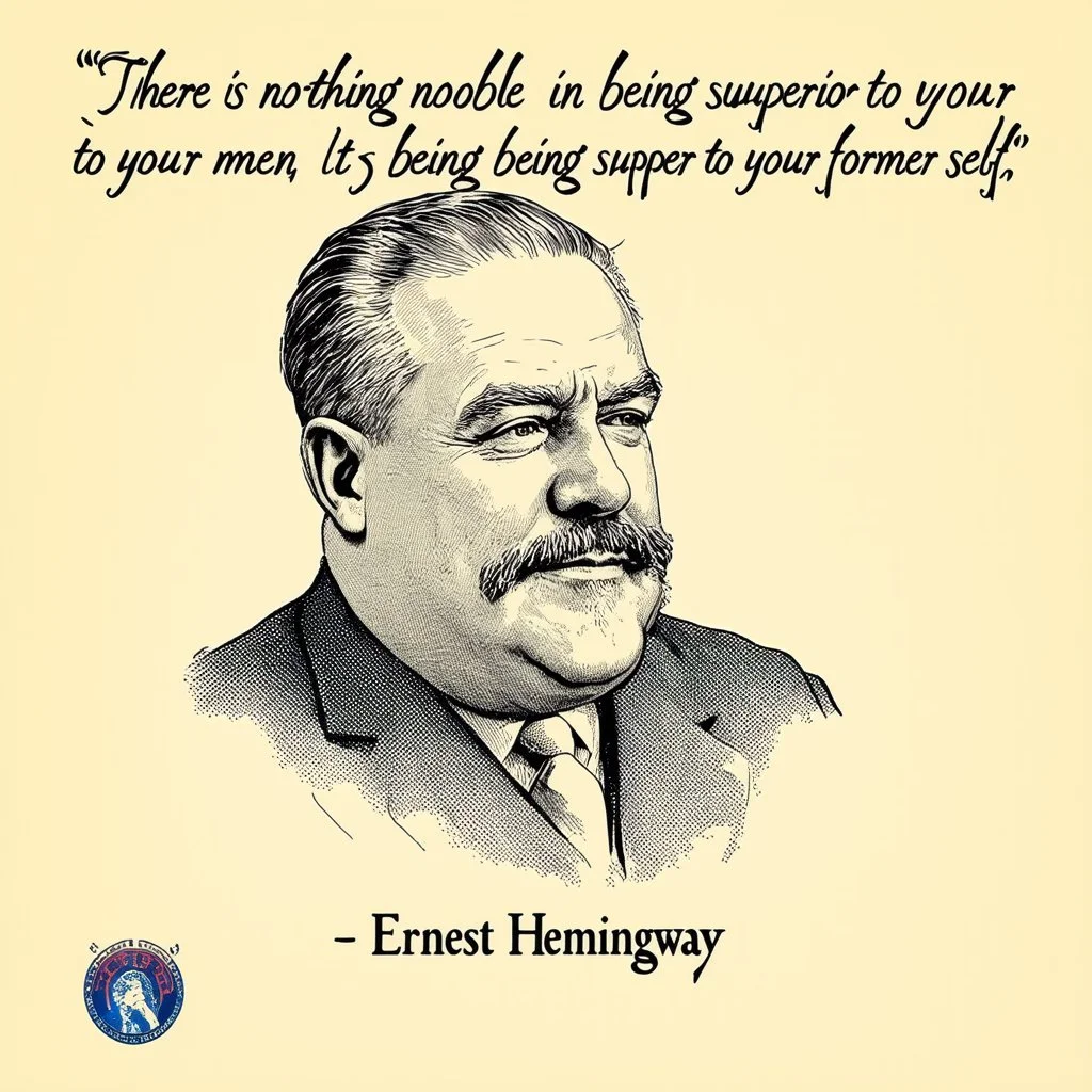 "There is nothing noble in being superior to your fellow men; true nobility is being superior to your former self." - Ernest Hemingway