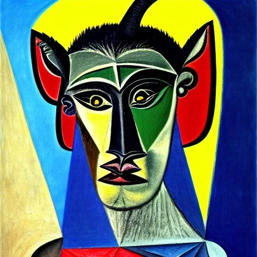 portrait of a minotaur Picasso Style