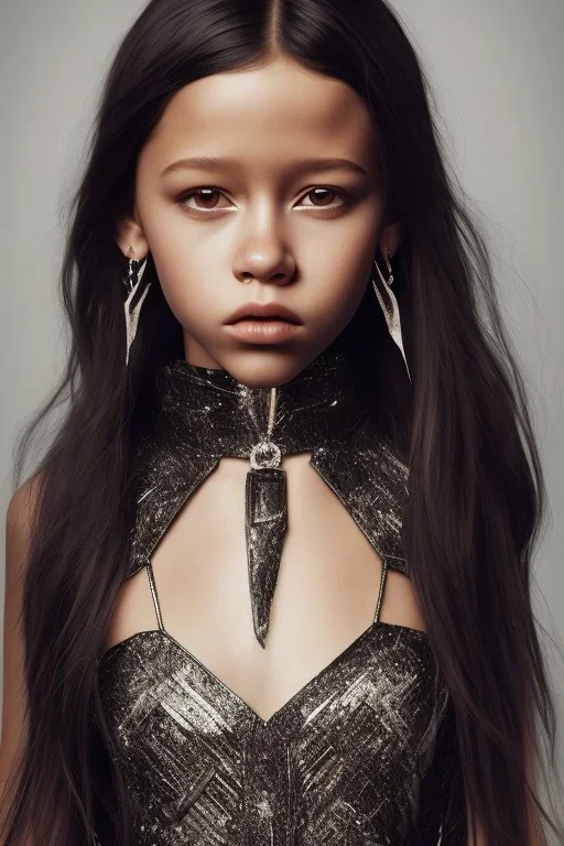 jenna ortega wednesday, com raiva, séria, foto de frente, rosto e ombro, longo vestido preto