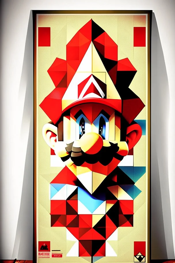 Geometric Mario poster