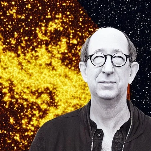 portrait of Jerry Saltz created from billions of exploding stars