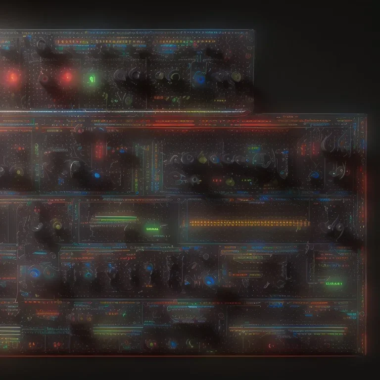 modular synth, colorful, high detailed