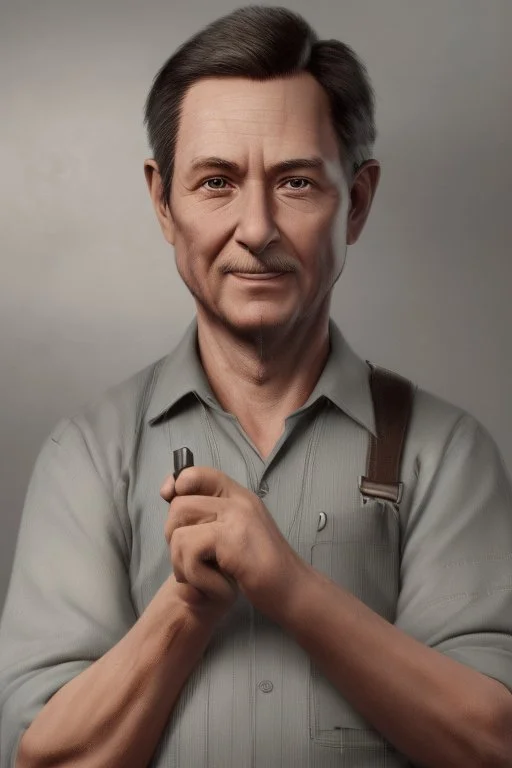 draw a helpful and handy man with tools that always is ready to help