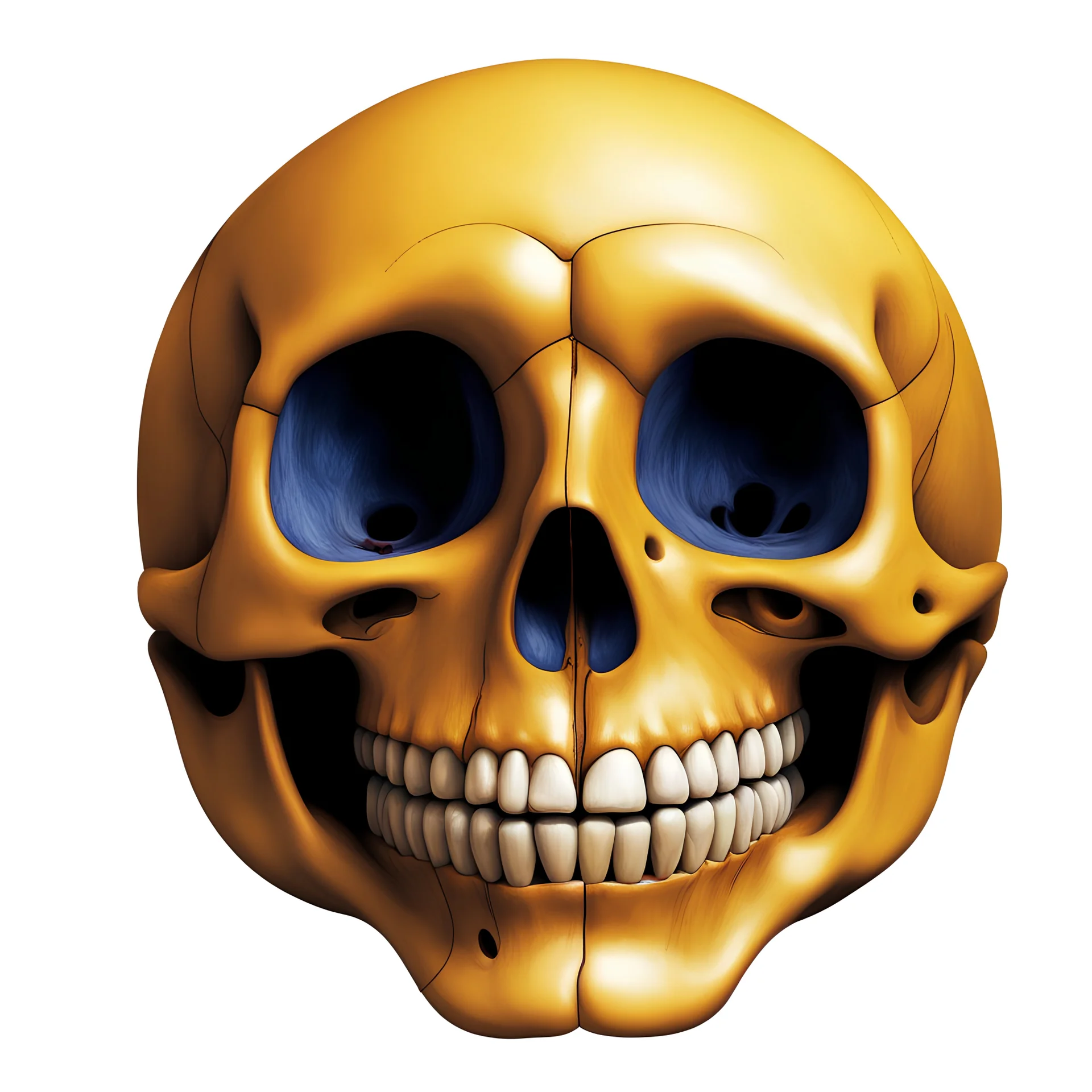 ANATOMICALLY CORRECT digital photograph of the SKULL OF A SMILEY FACE by davinci with fine line,