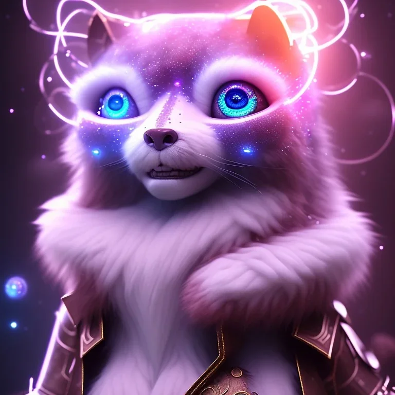 cutest AND softest creature in the world| large doll like eyes| supernatural and otherworldly| highly detailed vibrant fur| magical glowing trails| light dust| aesthetic| cinematic lighting| bokeh effect| mdjrny-v4 style