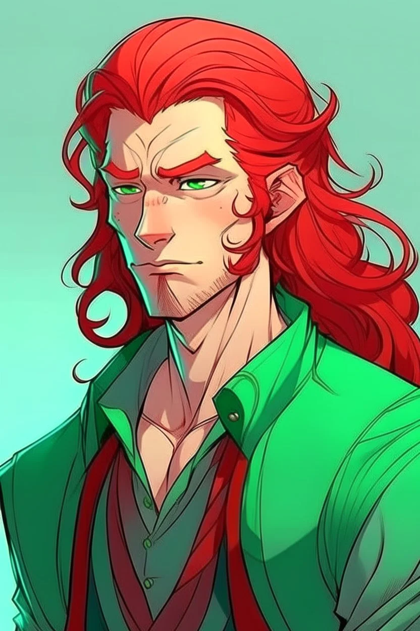 red and green haired nereid male dnd