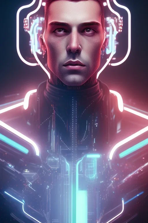 cyberpunk, head, men, portrai, tron