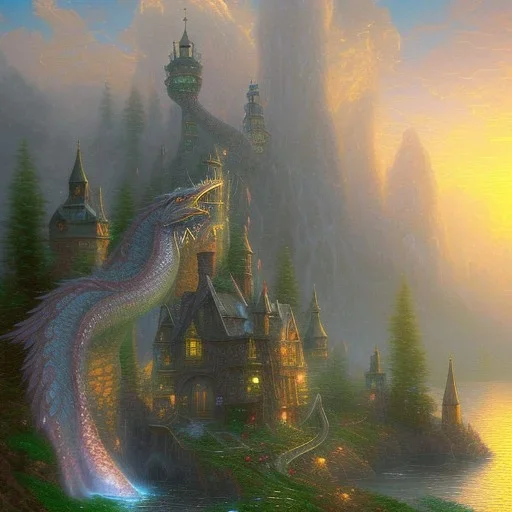 giant dragon by Thomas Kinkade