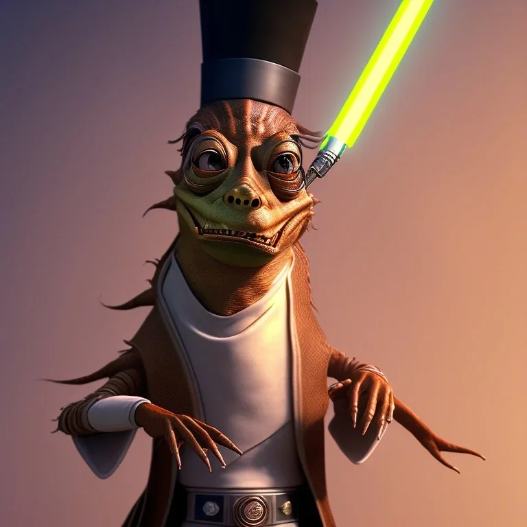 a single jarjar binks as mayor with tophat