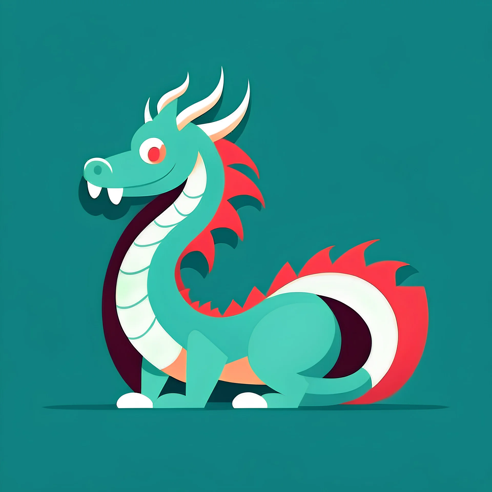 simple flat image dragon
