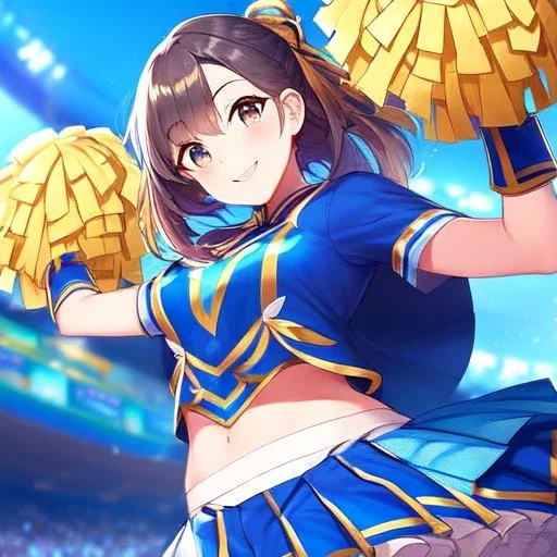 Clear focus,High resolution,High quality, Cheerleader, Smiling