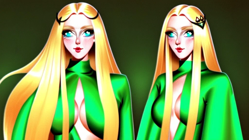 A woman who had green eyes and long blond hair that she wore in elaborate coiffures. Being known as someone at the height of fashion, prior to her disappearance, she favored wearing green and golden outfits to match her physical features.