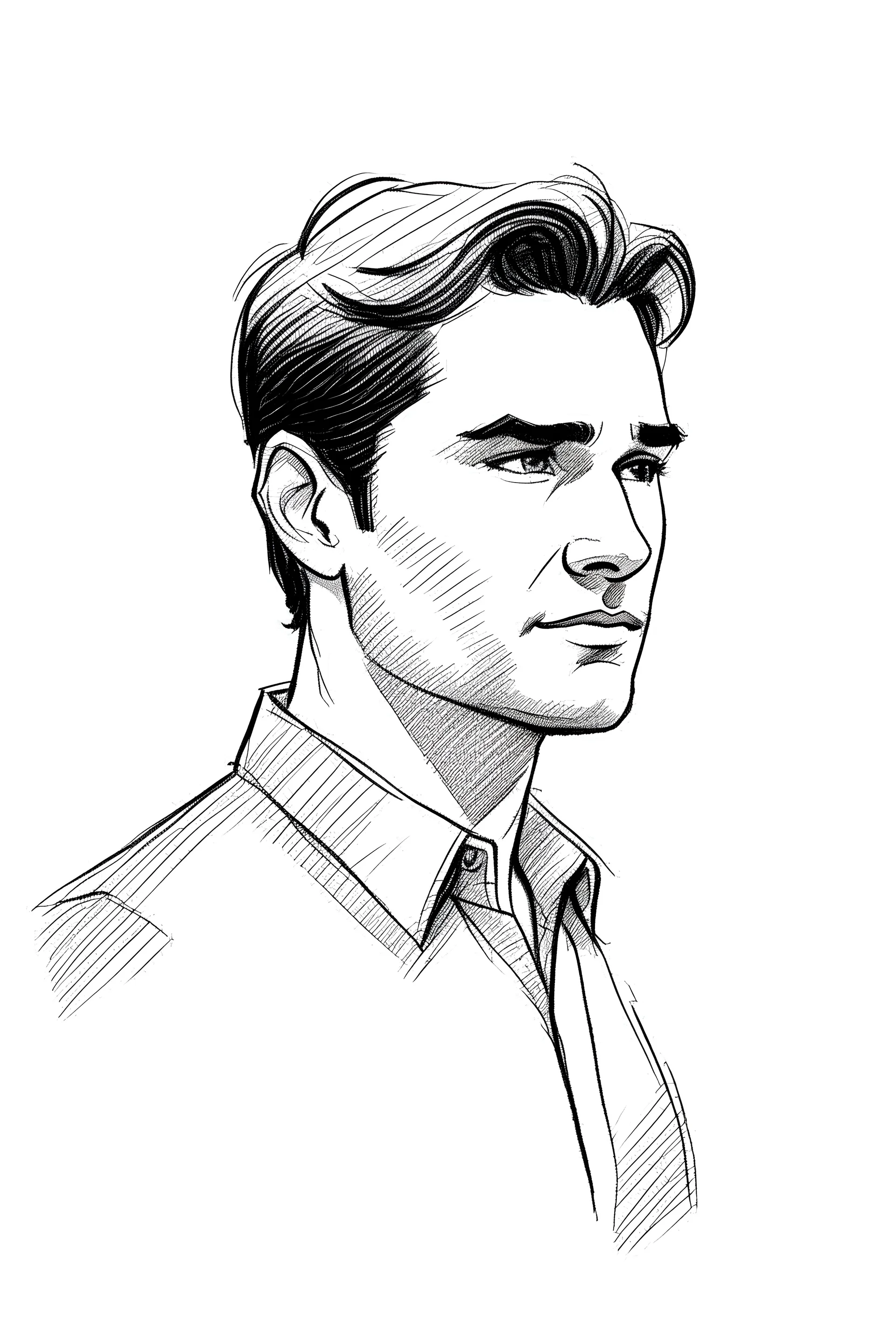 A illustration of a handsome man looking at me from a distance