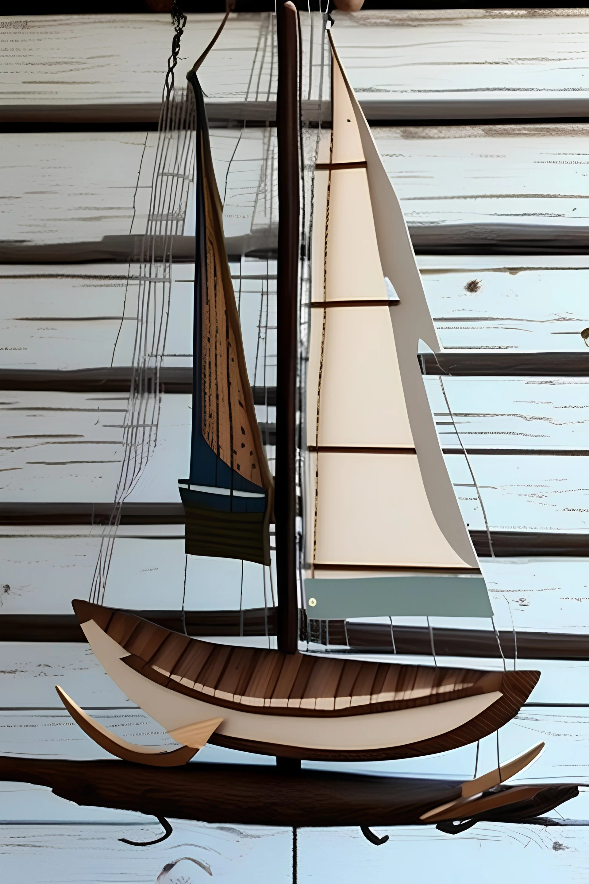 Driftwood Sailboats Mobile -- Wooden Ships -- Nautical Nursery Decor -- Patio