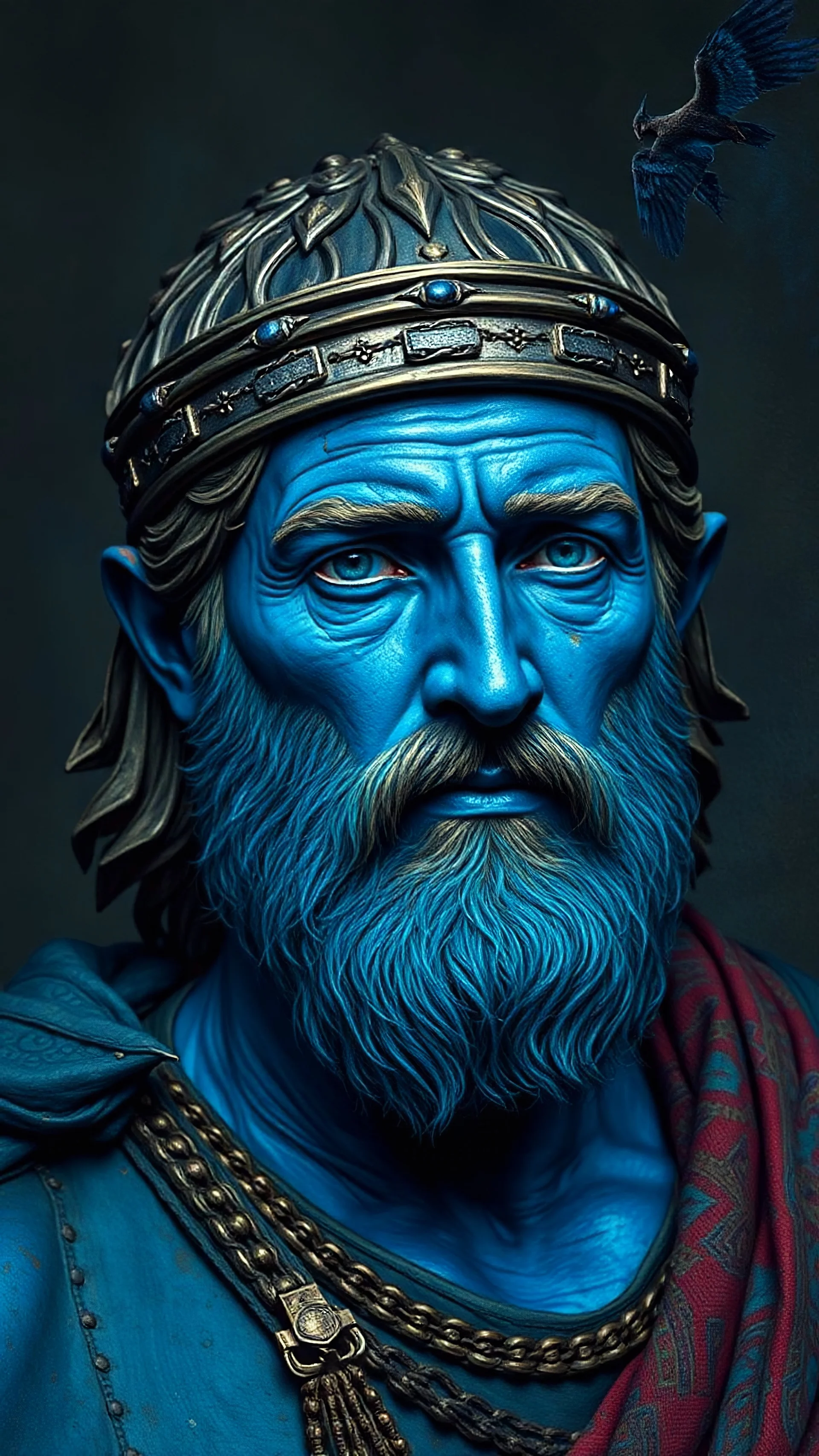 All the same, to give credit where credit is due, Julius Caesar, himself, painted the Britons as blue-painted warriors – albeit many centuries, indeed millennia, before the Pictish People appeared on the scene,ultra realistic, 8k quality resolution, dark fantasy, vibrant, hyperrealism, vibrant, portrait photography, Leonardo phoenix