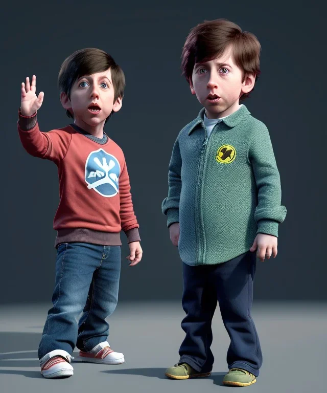 Howard wolowitz toddler, full body, dramatic lighting, angry, hyper realistic,