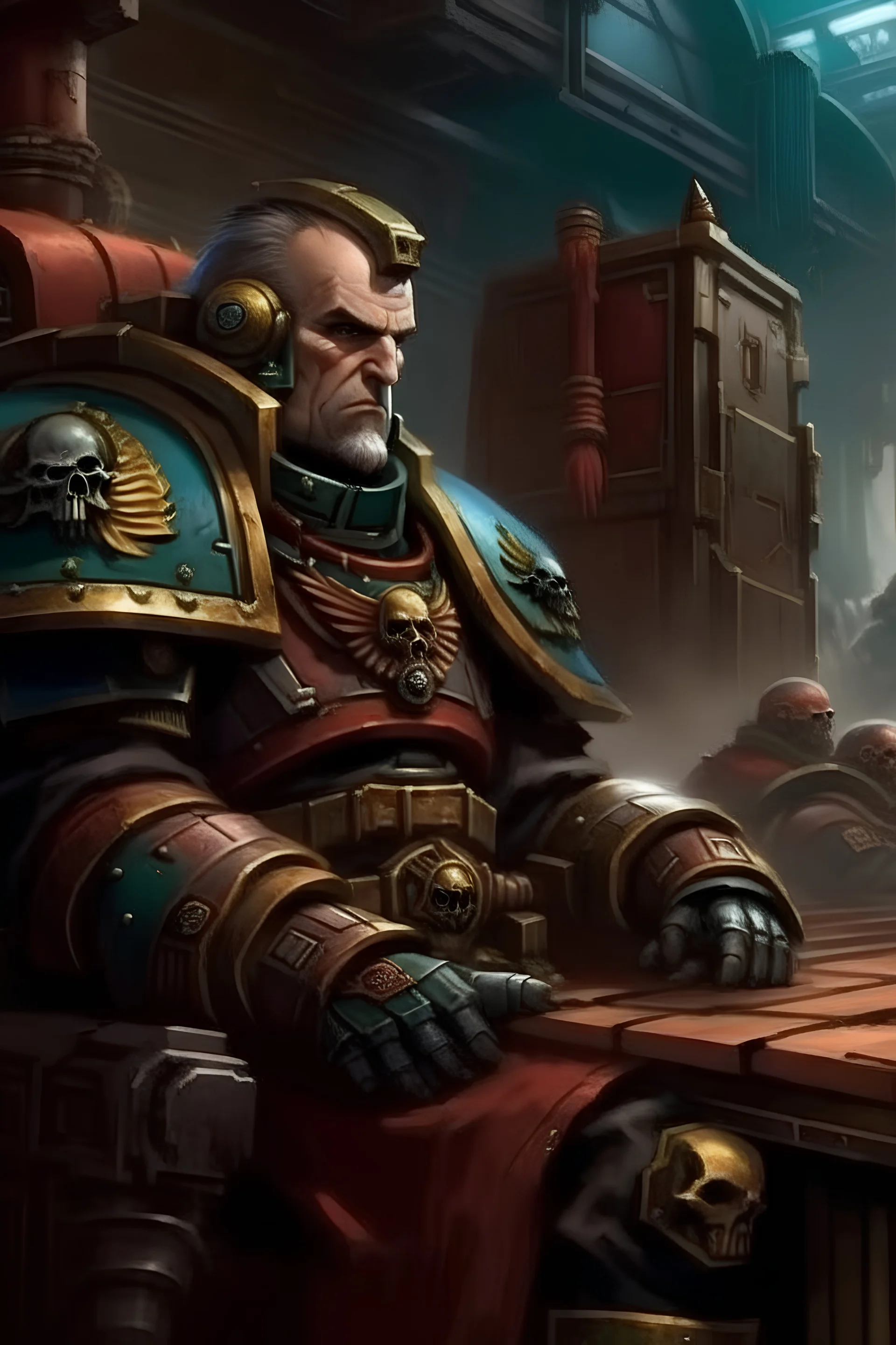 imperium captain watching a planet being Exterminatus by imperial fleet, warhammer 40k