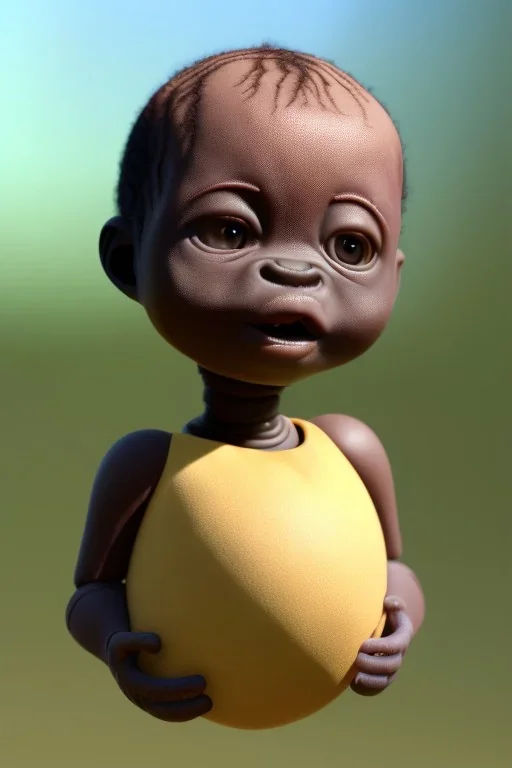 african baby inside egg, 3d, village, robot, 8k quality