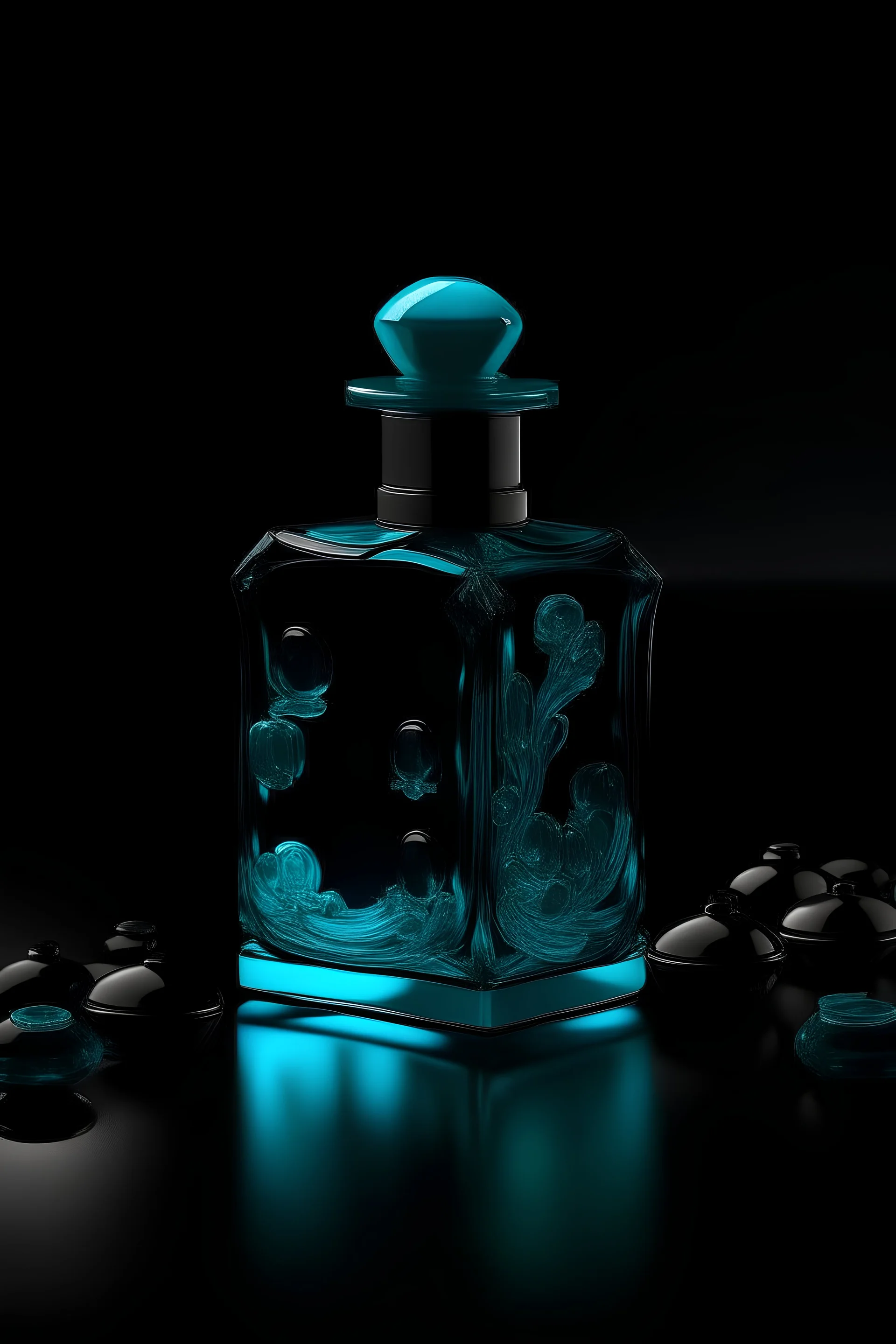 Monochromatic cyan perfume