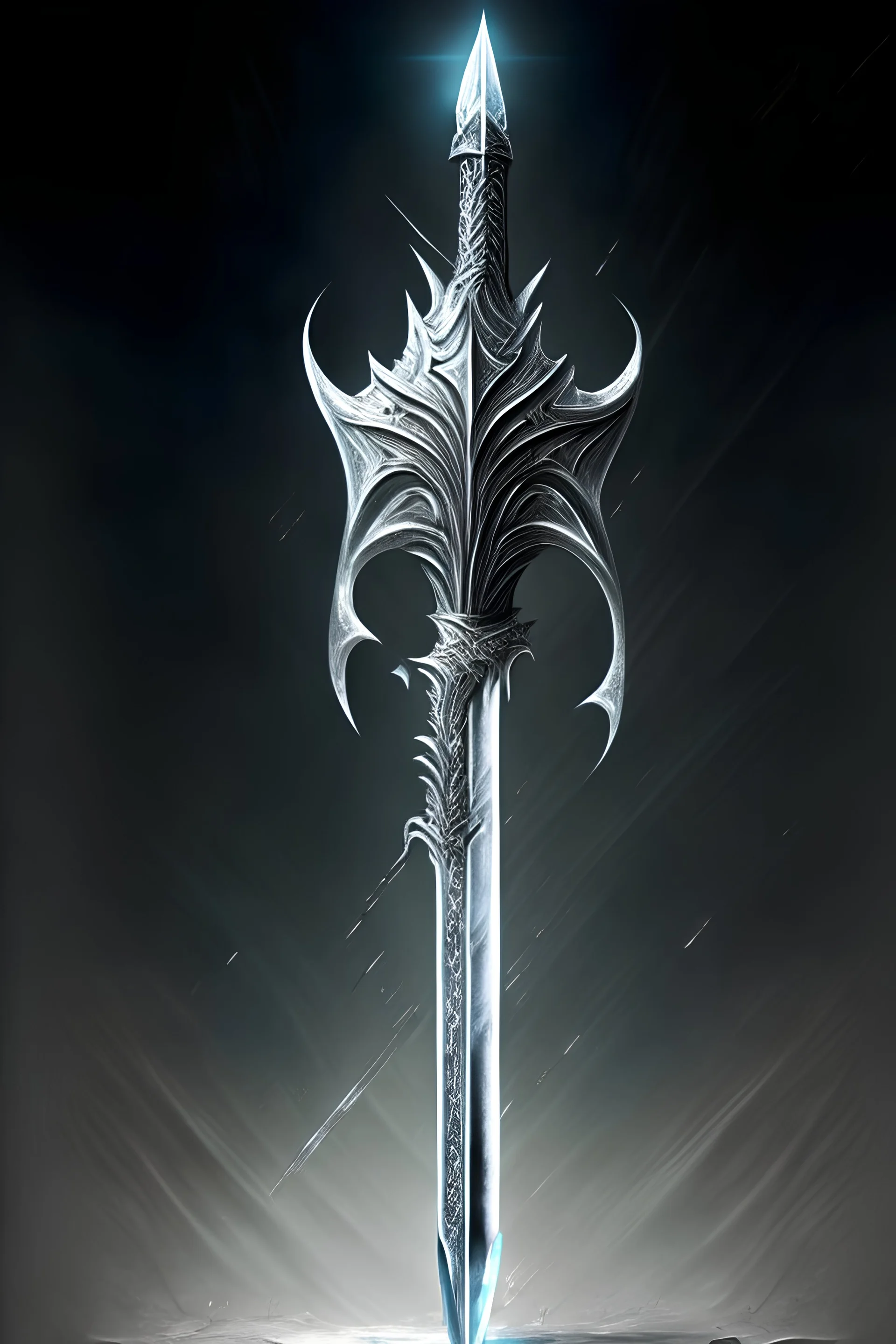 A silver spear of the gods that has been drained of its power