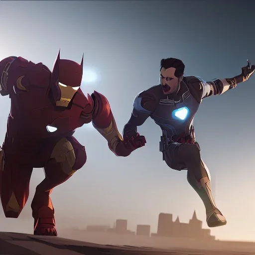 Batman fight iron man in qatar