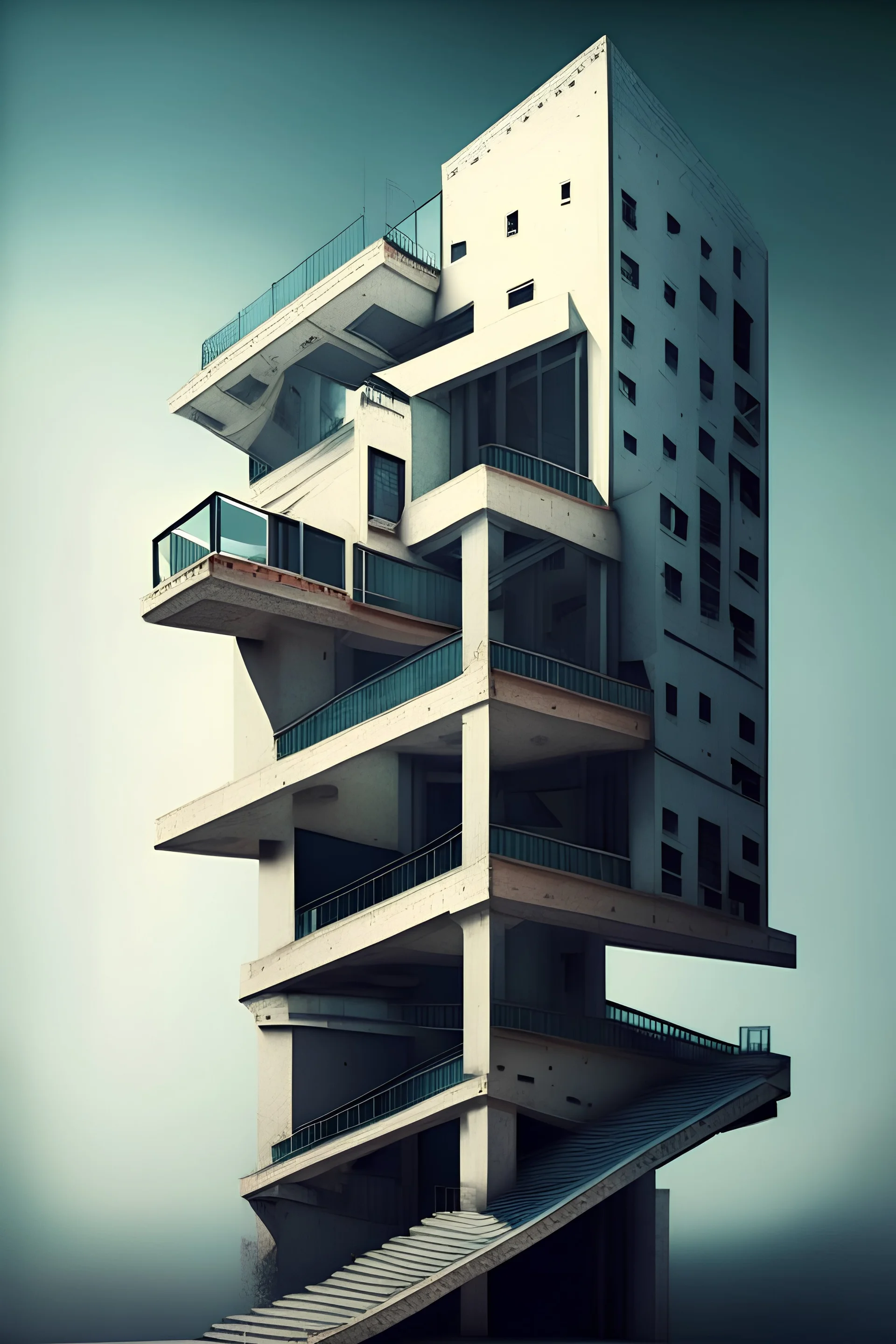 edificio con acceso en un segundo nivel