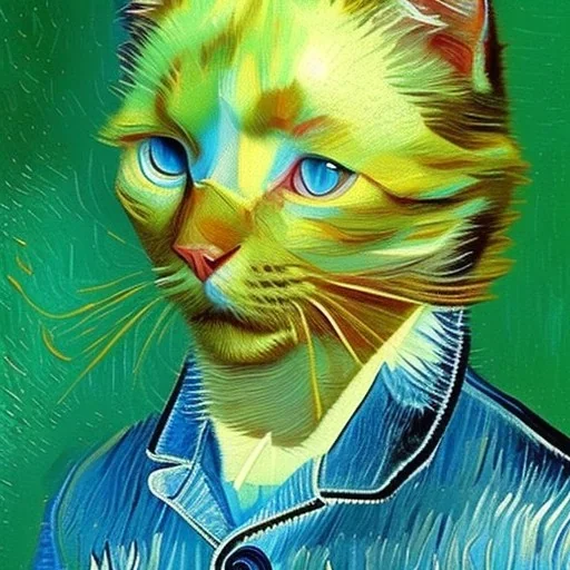 Portrait of a cat by Van Gogh