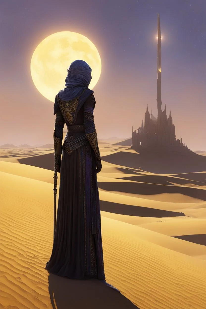 [kupka] The twin suns sink low on the horizon as Afrey stands sentinel upon the dune, etched skins shifting in their dying light. She is the last guardian of Tatooine now, all other Defenders fallen these past moons. But her people remain, and while even one dwells in this town she will stand.Long she has kept her lonely vigil here, choosing a vantage apart where she may see and be unseen. Her keen eyes note every shadow, searching for any threat borne on the fading breeze. One hand rests lightl