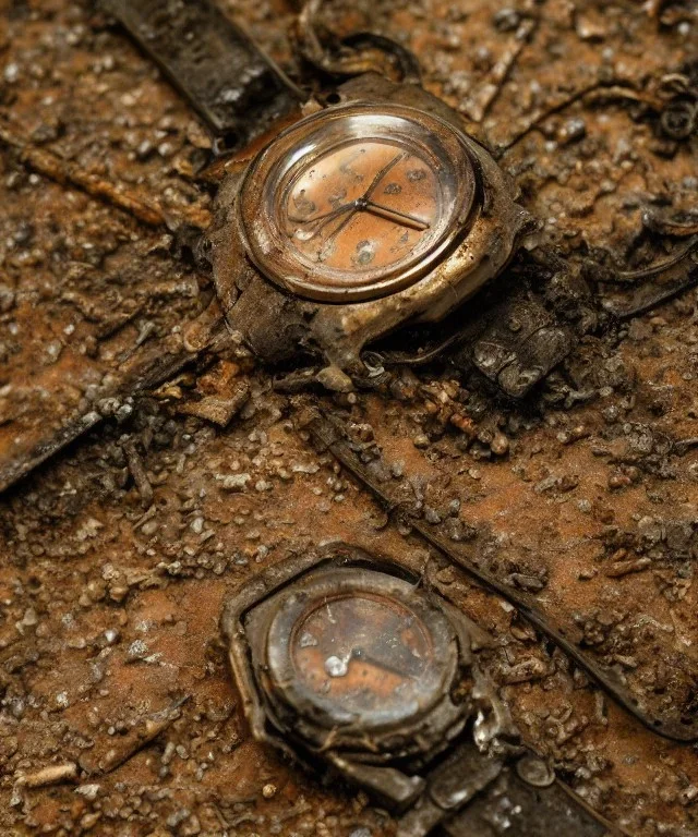 wristwatch death underwater detailed rust decay fish